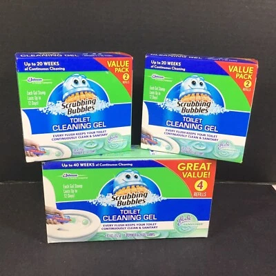 Lote de 3 bolhas de gel fresco vaso sanitário limpeza lâmina chuveiro de chuva NOVO - Imagem 1 de 4