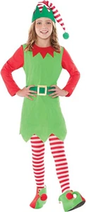 NEW 6 PC Merry Elf Costume Costume Christmas DRESS GIRLS SIZE 8/10 8-10 - Picture 1 of 1
