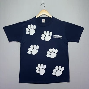 RARE VTG 90s Penn State Nittany Lions Shirt - Blue - Double Sided - Mens LARGE - Picture 1 of 7