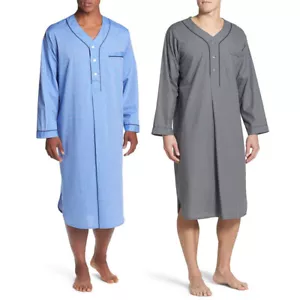 Pijama de manga larga para hombre vestido caftán ropa de dormir camisón ropa de dormir - Imagen 1 de 5