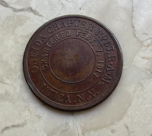 Utica New York Oneida Kapitel Nr. 57 Freimaurer Freimaurer Penny Medaille - #1 - Bild 1 von 2