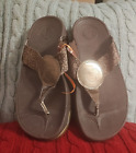 FITFLOP FIT FLOP DISNEY Mickey Mouse Thong Sandals Brown Women's Size 6 EU37 EUC