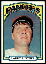 1972 Topps Larry Biittner Rookie Texas Rangers #122