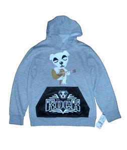 NWT Boys Nintendo Animal Crossing Pullover Sweatshirt Hoodie Rock Size M Girls - Picture 1 of 5