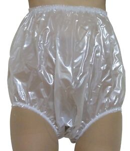 Pantalon/slips haut en PVC transparent nacré. Culotte / culotte en plastique brillant. XL