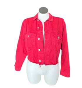 John Galt California Women's Lg Denim Jean Jacket Cropped Frayed Hemline. - Picture 1 of 4