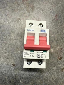 BG CUSW100 HAUPTSCHALTER TRENNGERÄT ZWEIPOLIG 230V 100A TRENNSCHALTER - Bild 1 von 2