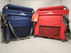 Lot Of 2 Crane Stadium Sport Seats Red Blue Baseball Football Hockey Etc - C286 - Picture 1 of 6