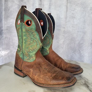 Botas de trabajo vaqueras occidentales Laredo Lea Vamp Fox para hombre 10 EW marrón/verde - Imagen 1 de 16