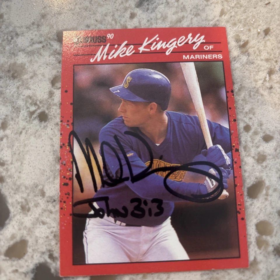 MIKE KINGERY 1990 DONRUSS AUTOGRAPHED SIGNED # 601 SEATTLE MARINERS MLB - Image 1 of 1