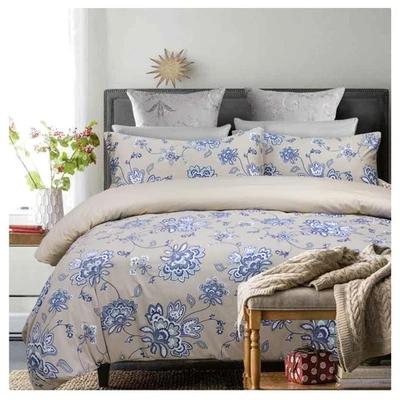 Modern Shabby Chic Duvet Cover Set - Breathable Egyptian Cotton for All Seasons - Image 1 of 4