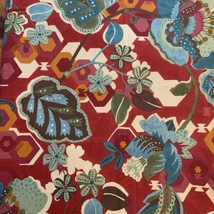 Quilting Cotton Red Floral With Flowers 3+ Yard Fresh Air By Chez Moi For Moda - Picture 1 of 6