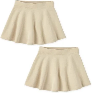 The Children's Place Girls' Active French Terry Skirt 2 Small, Sandy 2 Pack - Picture 1 of 3