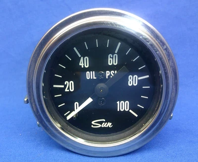 Vintage SUN Oil Pressure Gauge 2" Hot Rod - Image 1 of 4