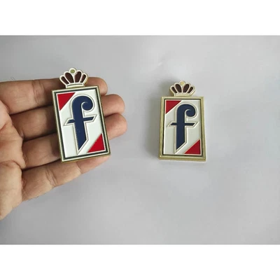 2pcs Pininfarina F Crown Emblem – Metal Badge Ferrari/Fiat/Alfa/Maserati/Coupe - Image 1 of 4