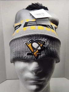 Adidas GM7733 NHL Pittsburgh Penguins Cuffed Knit Pom Beanie ~ NEW WITH TAGS - Picture 1 of 6