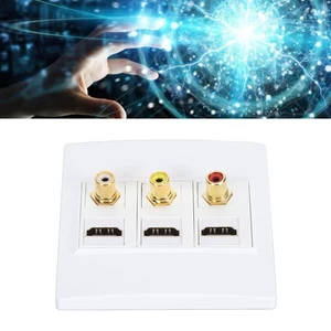 86mm Wall Plug Plate 3 Port HD Multimedia Interface 3 Port Wall Plate HD NEW - Afbeelding 1 van 12