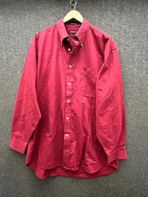 Nordstrom Mens Tibetan Red Poplin Cotton Button Down Shirt Size L - Image 1 of 4