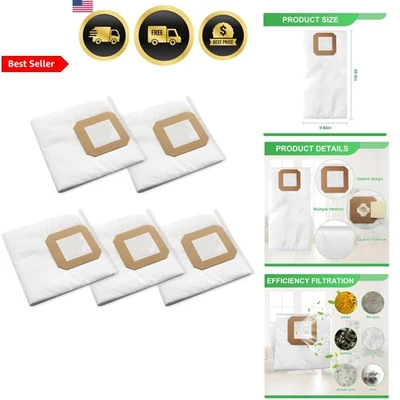 Central Vacuum Filter Bags Replacement for Vacuflo Maxum 3  DB3000 5 Pack - Image 1 of 4