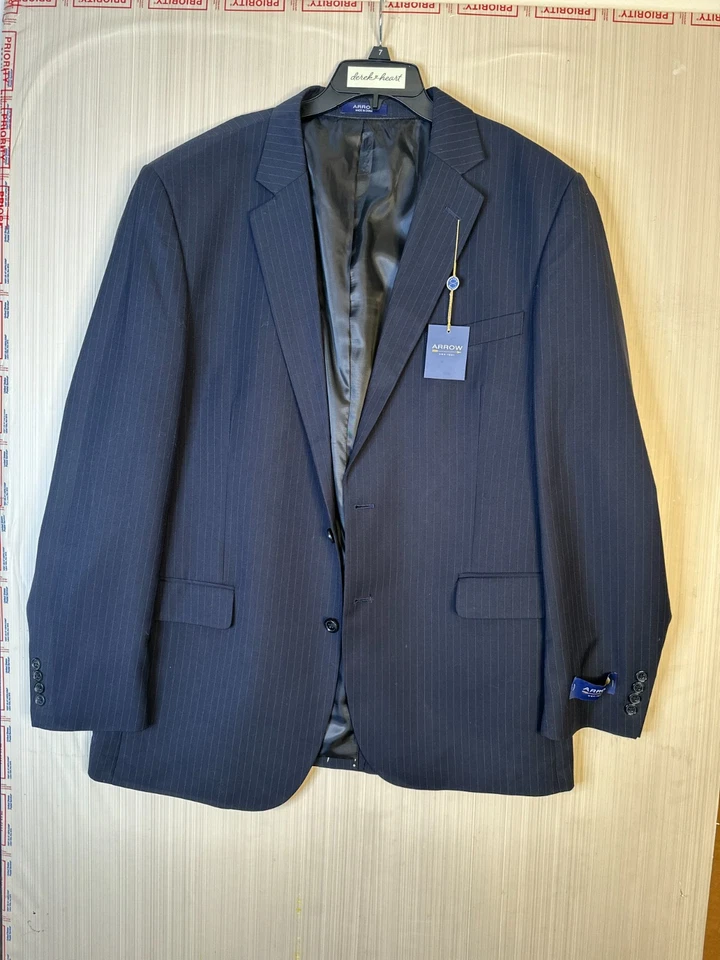 ARROW Niño Azul Marino 46L Regular Poliéster/Rayón Dos Botones Traje Chaqueta Vestido Blazer Foto 1 de 4