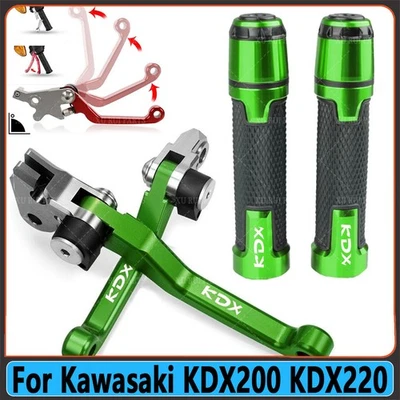 For Kawasaki KDX200 KDX220 Motocross Pivot Brake Clutch Lever ＆ Handle Grips NEW Foto 1 de 4