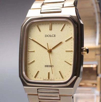 [N COMO NUEVO] Reloj vintage SEIKO Dolce 8N41-5140 esfera dorada tungsteno para hombre Qz JP U710 Foto 1 de 4
