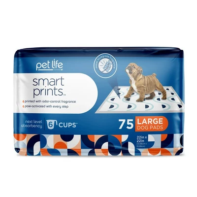 Pet Life Unlimited Dog Pads, Smart Prints,Large, Sunshine & Rainbows Print, 75ct