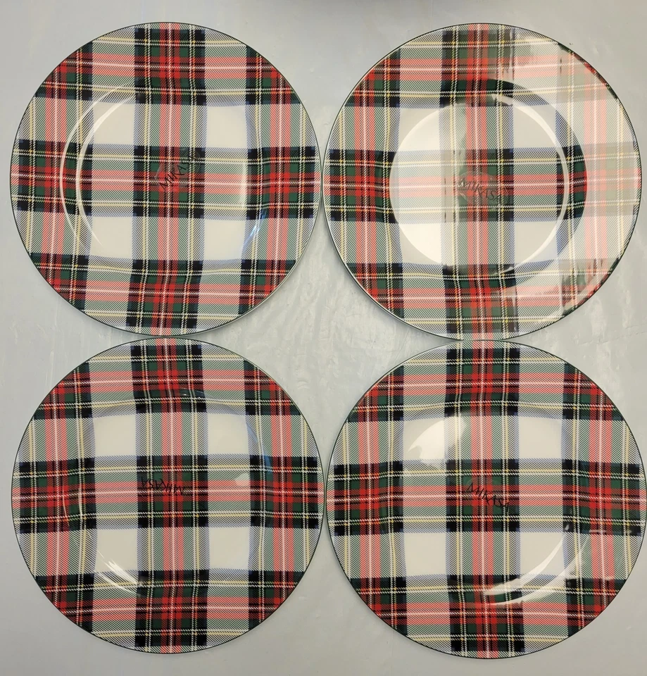  4x Mikasa Tivoli Holiday SALAD PLATES 9” Bone China Christmas