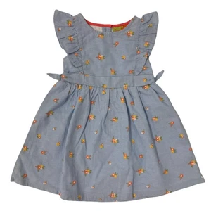 Penelope Mack Girl's Bright Cheery & Comfortable Sun Dress (Floral Chambray, 4T) - Picture 1 of 1