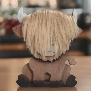 7"H Highland Cow Figurine Ornament Home Decor Unique Gift - Picture 1 of 1