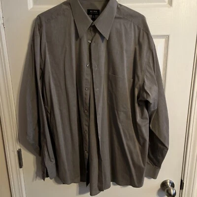 Camisa de vestir hombre Axcess/100% algodón/talla 17 34-34/ gris manga larga Foto 1 de 3