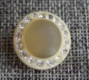 Antique Vtg  Celluloid  & Lucite Button with Rhinestone Pastes ~Apx: 7/8"~#315-D - Picture 1 of 5