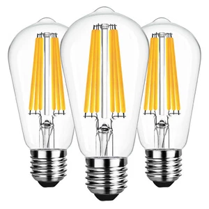 Vintage Edison Light Bulb ST58 E27 10W Daylight White 5000K Light 3-12 Pack - Picture 1 of 11