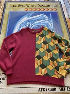 STEADY HANDS Sweater Men’s M/L Red Cardigan Giyu Tomioka Demon Slayer Anime - Picture 1 of 6