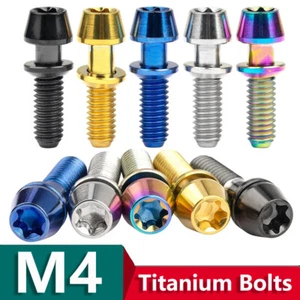 Titanium Ti Bolts M4x15.3mm T20 Torx Tapered Cap Head Screws for Bike Ritchey - Picture 1 of 12