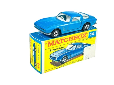 Matchbox Lesney Superfast MB14 Light Blue ISO Grifo w/Rare F2 Style Box - Image 1 of 4