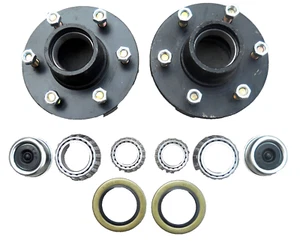 2- Trailer Hubs Convert Mobile Home with Bearings 6000# 6 Lug 6x5.5 Idler Axle - Picture 1 of 7