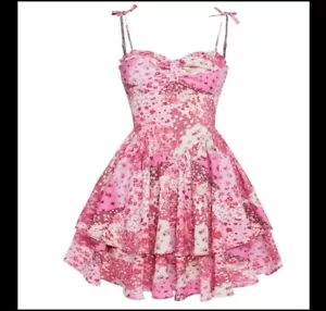 NWT TEEN GIRLS size 14 PINK PATCHWORK FLORAL DOUBLE LAYER SWEATHEART CAMI DRESS - Picture 1 of 5