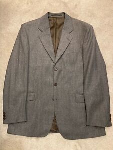 Austin Reed Men Pure New Wool Blazer Jacket Grey Size 42L Made in the UK