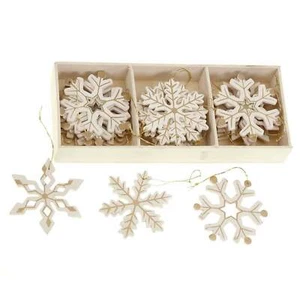 Decoraciones de árbol de Navidad con copos de nieve crema y oro Heaven - copos de nieve de Navidad - Imagen 1 de 2