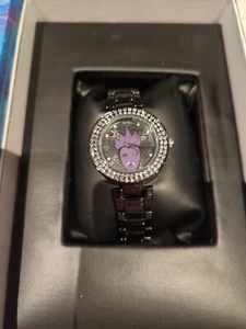 Disney Villains Maleficent Encrusted Face Steel Watch New Boxed Acutime - Picture 1 of 20