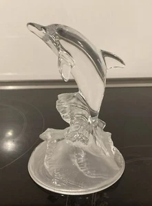 Flipper Glas Cristal D‘Arques 17x13x8cm Delphin ,Glas, Vitrinestück - Bild 1 von 5