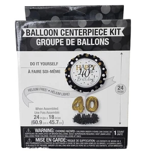Happy 40th Birthday Balloon Centerpiece Kit 40 18" Top 6" Base Number Balloon - Picture 1 of 7