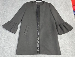 Zara Women Frilled Bell Sleeves  Size M Black - Picture 1 of 9