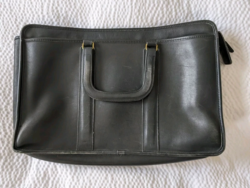 DE COLECCIÓN Bolso Coach Cuero Negro Portátil Maletín Grande Embajada Hecho en EE. UU. RARO Foto 1 de 4