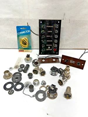 vintage lot of boat sailboat parts repair instrument fuse panel cabin bow anchor - Image 1 of 4