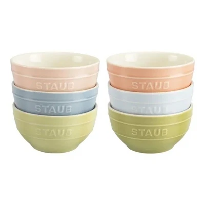Staub 4.75" Small Universal Bowl Set 6 Pieces Macaron Pastel Colors - Image 1 of 4