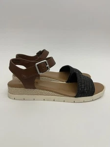 A.N.A A New Approach Sandals Womens 6 M Liah Memory Foam Black Ankle Strap Woven - Picture 1 of 8