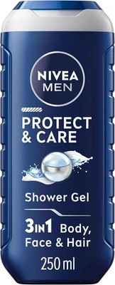 BEIERSDORF AG NIVEA MEN Protect & Care Shower Gel (250 Ml), Moisturising 3-In-1 Body Wash for