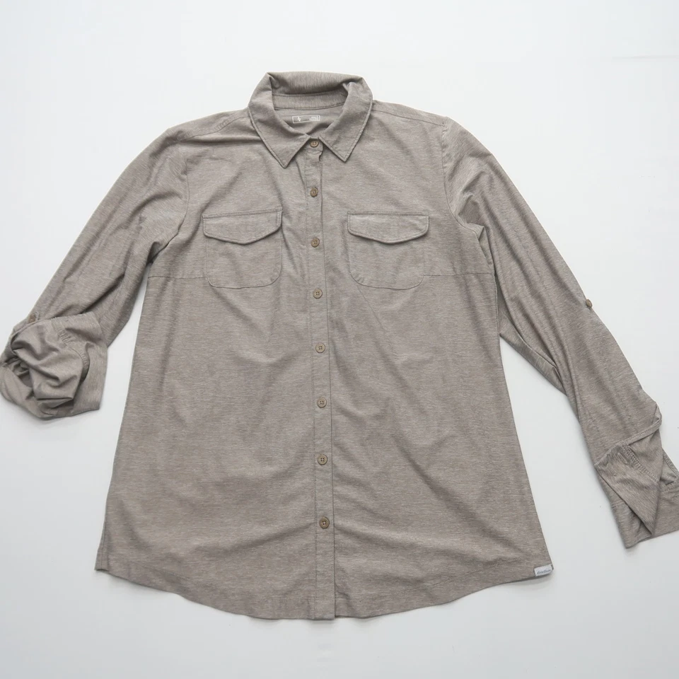Camisa de Senderismo Eddie Bauer Para Mujer Abotonada Grande Manga Larga Elástica Rendimiento Foto 1 de 4